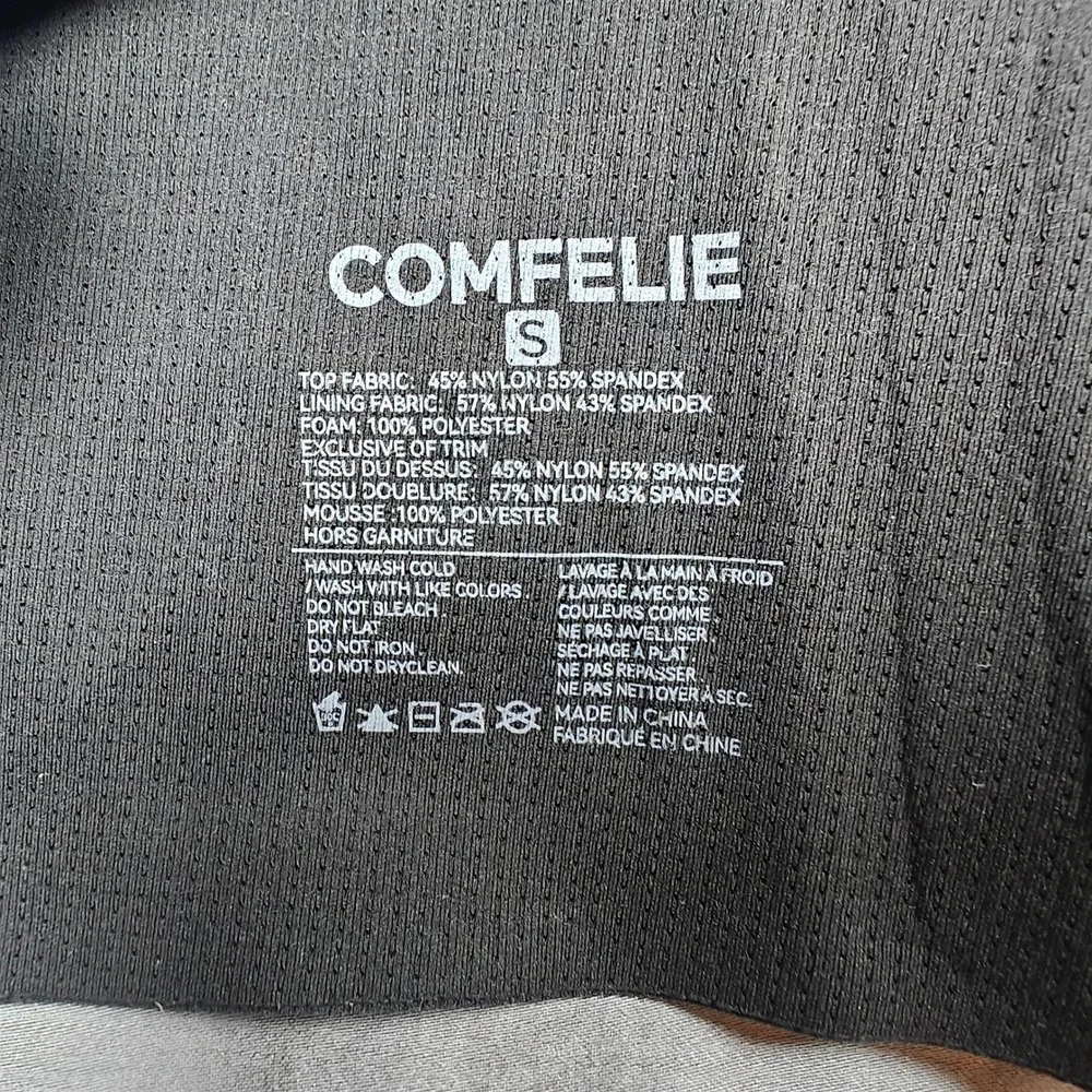 Comfelie Everyday Bra EB058 Black Seamless Wireless Ribbed Size Small New‎